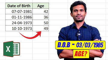 Calculate Age from Date of Birth | Excel formula