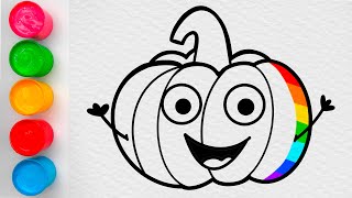 Drawing and coloring pumpkin - Easy art for kids & toddlers