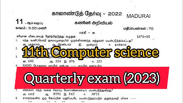 11th computer science Quarterly Exam 2023 Tamil medium || Model question paper 2023