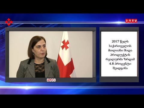 2017 წელს საქართველოს მთლიანი შიდა პროდუქტის რეალურმა ზრდამ 4 8 პროცენტი შეადგინა