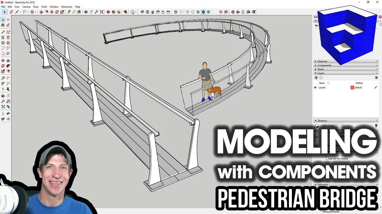 sketchup tutorials interior design ( kitchen ) download COMPONENT MODELING IN SKETCHUP - Pedestrian Bridge Tutorial