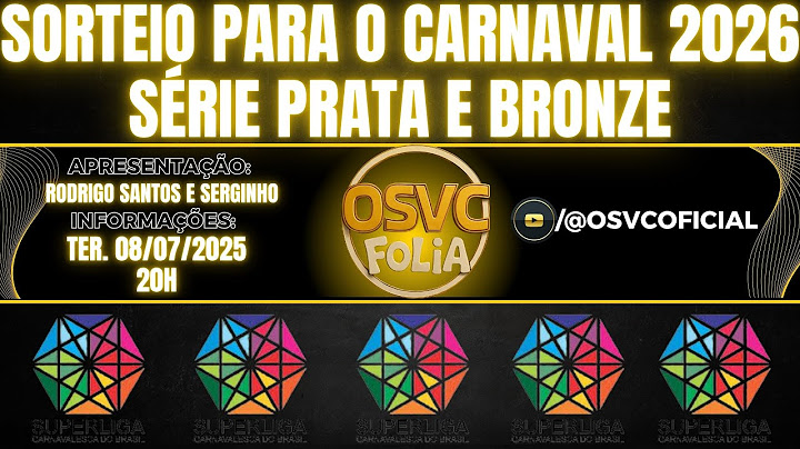 Sorteio do Desfile da SuperLiga / Sério Prata e Bronze - Carnaval 2026 - 08/07/2025