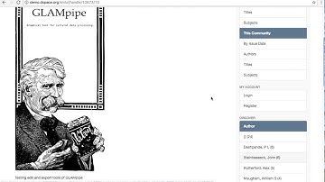 Editing DSpace metadata with GLAMpipe