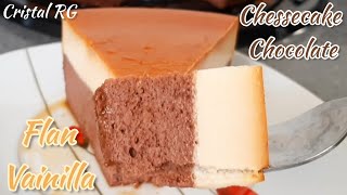 Flan de Vainilla con Chessecake chocolate