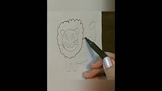 How to draw Lion from circle @draw with Oumayah  رسم أسد باستخدام دائرة