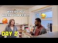 Breaking my fast prank on angry wife she gets mad