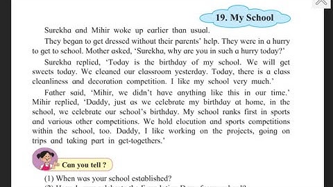 CLASS 3 SCIENCE CHAPTER 19 MY SCHOOL