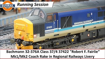 Bachmann 32-376A Class 37/4 37422 "Robert F. Fairlie“ Mk1/Mk2 Coach Rake in Regional Railways Livery