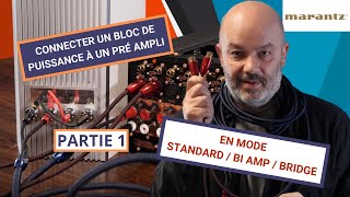 Comment connecter un bloc de puissance à un pré ampli en mode STANDARD, BI AMP, BRIDGE (Partie 1/3).