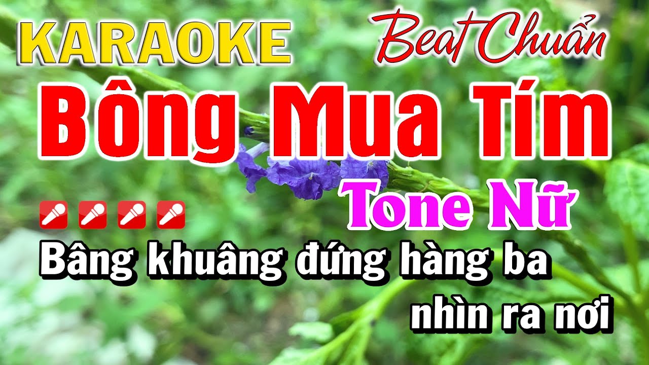 Karaoke Bông Mua Tím  –  Tone Nữ | Beat Chuẩn | Karaoke Không Quảng Cáo
