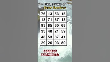 Find 3 pairs of identical numbers/FIND AT LEAST 1 PAIR! /Dementia Prevention Quizzes/Tests.No.857