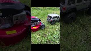 Mowing lawn with RC Car