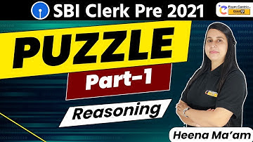 SBI Clerk Pre 2021 | PUZZLE |Part-1| SBI Clerk Reasoning | Heena Mam