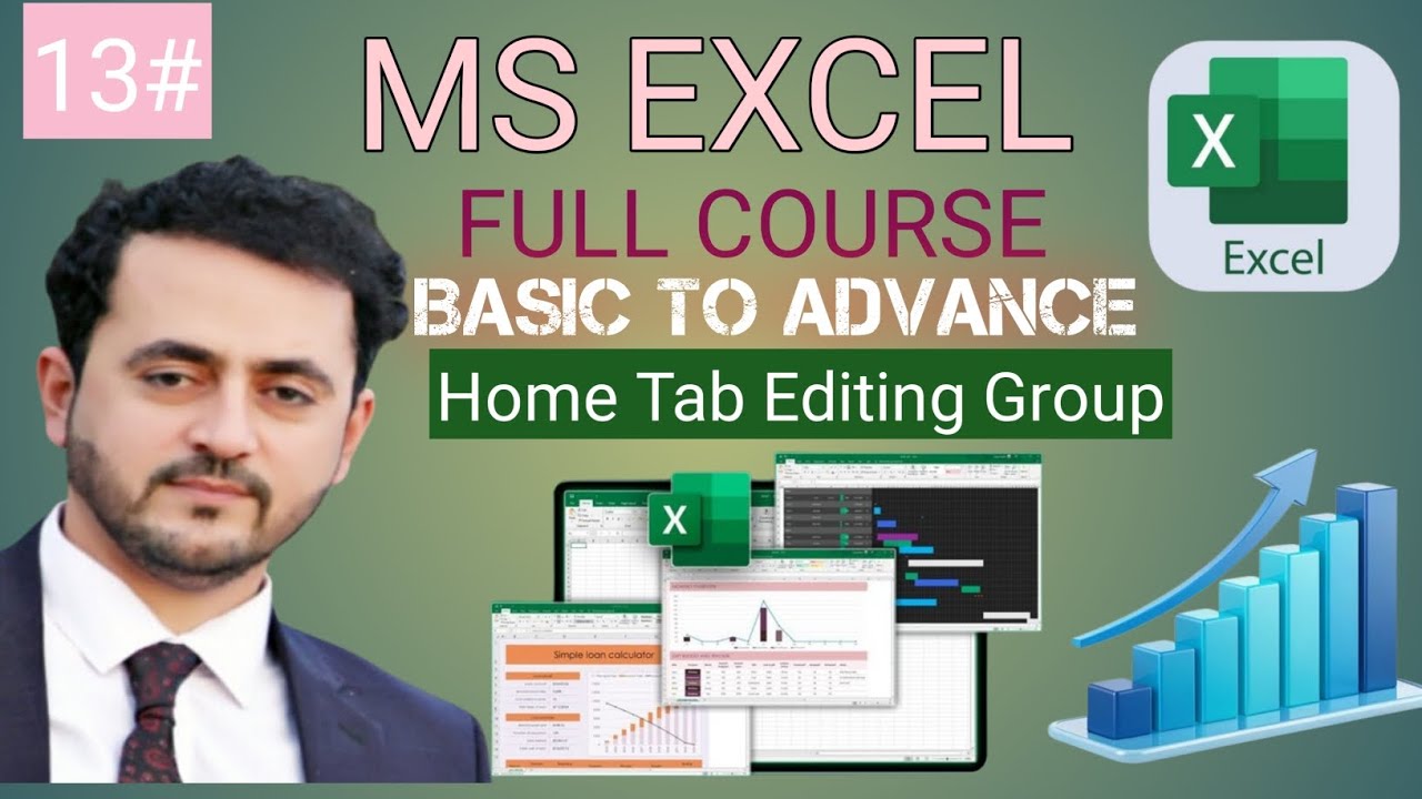13. Home Tab Editing Group 2021/ Ms Excel Complete Course in Pashto ...