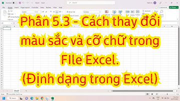 Phần 5.3 - Cách thay đổi màu sắc và cỡ chữ trong FIle Excel.(Định dạng trong Excel)