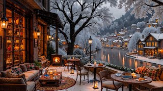Unwind with Soft Winter Jazz Music & Snowfall ⛄ Relaxing Jazz Music at Cozy Coffee Shop Ambience screenshot 1