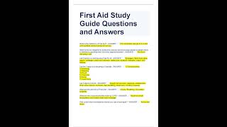 First Aid Study Guide Questions And Answers