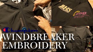 Embroidering Champion Jacket using my Tajima, Melco Bravo and HoopMaster | Materials to embroider