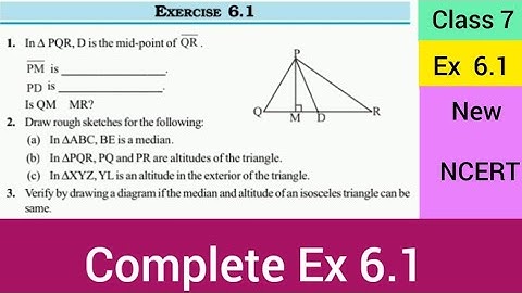 NCERT Class 7 Maths | Q 1,2,3 | Ex 6.1 Chapter 6 The triangle and its properties