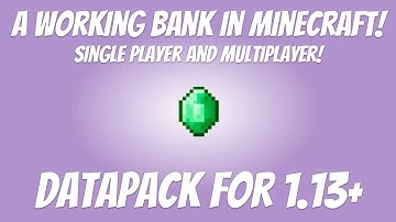 Minecraft Economy Datapack | Working Banks | 1.13+ | 1.14 | Multiplayer | Emerald Bank