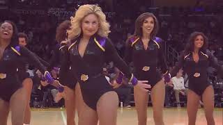 Laker Girls in Black Gold Purple10 27 17 performance1