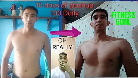 10 Days Push Up Result, road to 30 days pushup challenge #pushupchallenge 100 pushups a day results