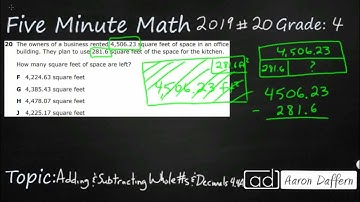4th Grade STAAR Practice Adding and Subtracting Whole Numbers and Decimals (4.4A - #6)