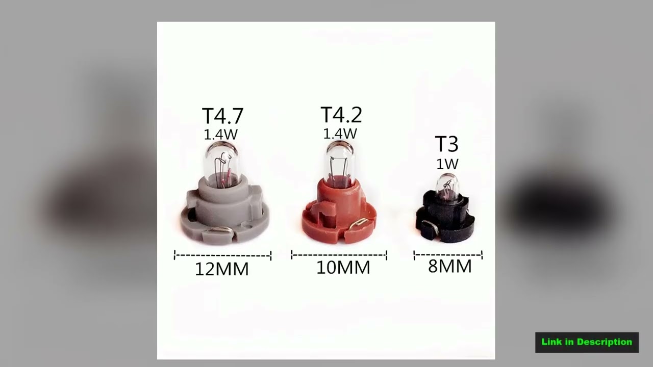 10PCS T3 T42 T47 12V Bulbs Auto Dashboard Lamps Car Air Conditioning Instrument Wedge Indicator
