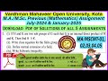 VMOU Maths Assignment Solution July 2024 &amp; January 2025 Pdf Download Vmou previous maths assignment