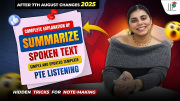 PTE Summarize Spoken Text | NEW Template After August 2025 Changes | Secret Note-Making Tricks!