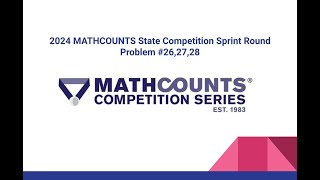 2024 MATHCOUNTS Sprint Round 26,27 & 28