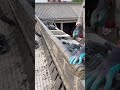the process of installing roof tiles on the fence #shorts