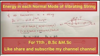 Lecture 51 Energy in each Normal mode  of Vibrating string