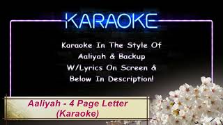 Aaliyah  - 4 Page Letter Karaoke