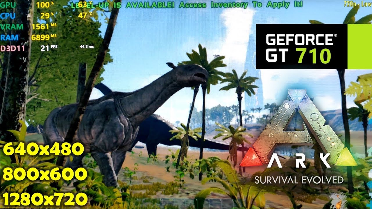 Gt 710 Ark Survival Evolved 7p 800x600 640x480 Low Settings Youtube