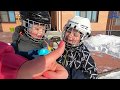КРУТОЙ КАТОК дома: Кириллл и Филипп  играют в ХОККЕЙ и чистят снег/ kids hockey // KiFill boys