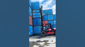 Forklift Handling Two Containers at Once