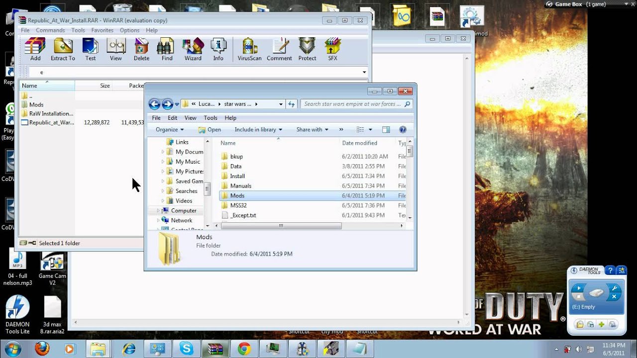 star wars empire at war foc republic at war mod installation tut - YouTube