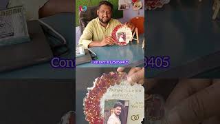 Flower preservation resin art with birthday wish &amp; photo ,gift store khammam