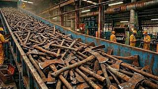 How Old Rusty Axes Are Recycled Into Brand-New Machetes