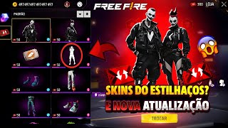 CORREE!! MELHOR LOJA DOS ESTILHAÇOS NA ATUALIZAÇÃO, SKINS DE GRAÇA? PEGUE EMOTE DO FLUXO - FREE FIRE
