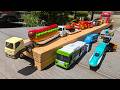 19 Tomica Long Type vehicles! Race them down the ramp and store them in the truck!