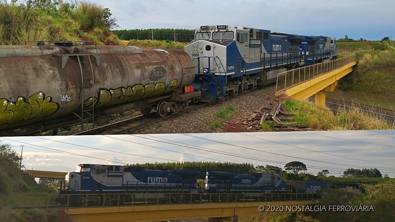 Dash Train Rumo Trens com Dash 9 RUMO passando no viaduto sobre a BR-376 em Mandaguari ...