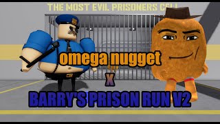 omega nugget and BARRY'S PRISON RUN V2 Roblox funny escape obby gameplay