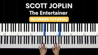 Scott Joplin - The Entertainer BEGINNER Piano Tutorial + Sheets