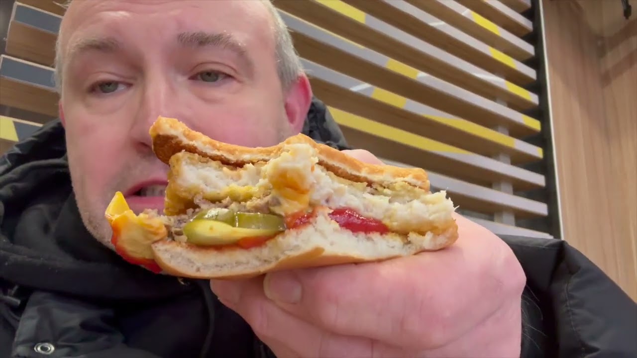 food review chicken cheese burger mc donalds