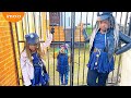 Fun Sisters Plays Cop Police Jail Story for Kids | Children Following Rules Funny Video