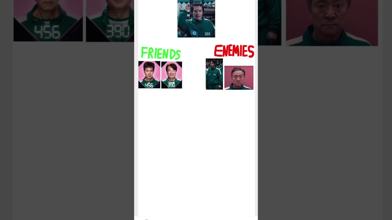 Squid Game Players Friends and Enemies 