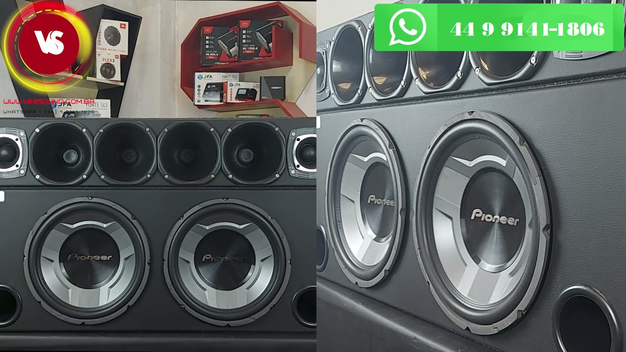 Caixa Bob 15 Residencial JBL Tornado 15SWT3000 Com 4 Vias + Rádio Pionner  + Módulo HD3000 + Fonte 120A - ViniSound