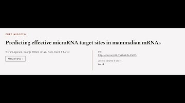Predicting effective microRNA target sites in mammalian mRNAs | RTCL.TV